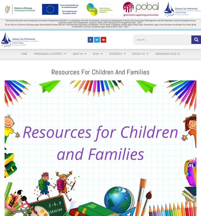 Galway City Partnership - Page: Resources for Children and Families.